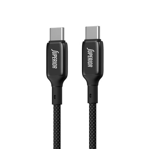 USB data kabl Superior SU-K105 Cink 60W 3A Type-C na Type-C 1m crni (MS).