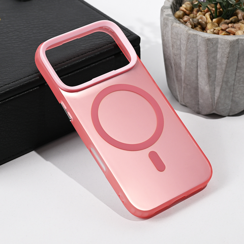 Zastitna futrola Magsafe providna - iPhone 17 Pro roze.