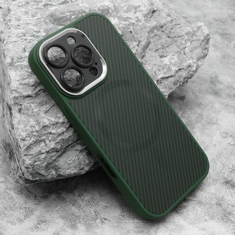 Zastitna futrola CARBON MagSafe - iPhone 16 Pro (6.3) zelena (small camera) (MS).