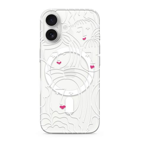 Zastitna futrola silikonska print MagSafe - iPhone 17 faces (MS).