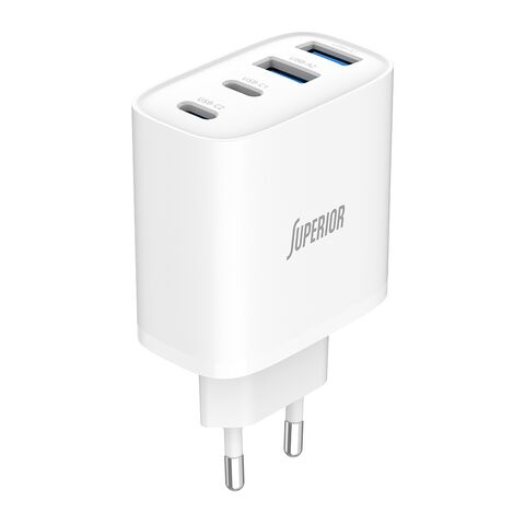 Kuciste punjaca Superior SU-4001AACC 40W 3A GaN Fast PD + USB belo (MS).