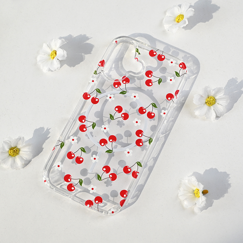 Zastitna futrola print Magsafe - iPhone 17 Cute Cherries.