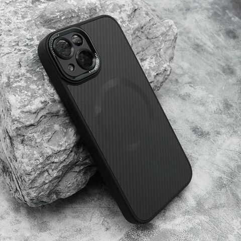 Zastitna futrola CARBON MagSafe - iPhone 14 (6.1) crna (small camera) (MS).