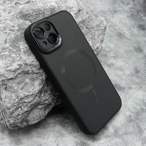 Zastitna futrola CARBON MagSafe - iPhone 13 (6.1) crna (small camera) (MS).