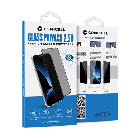 Tempered glass (zastitno staklo za ekran) PRIVACY 2.5D full glue - Xiaomi Redmi 15 4G (171mm)/Redmi 15 5G (169mm) (MS).