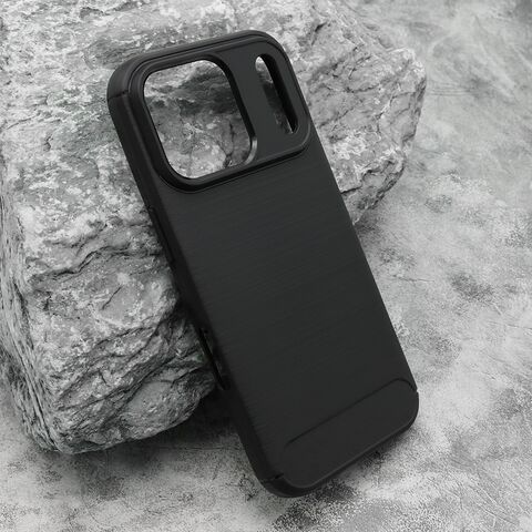 Zastitna silikonska futrola BRUSHED - iPhone 17 Pro crna (MS).