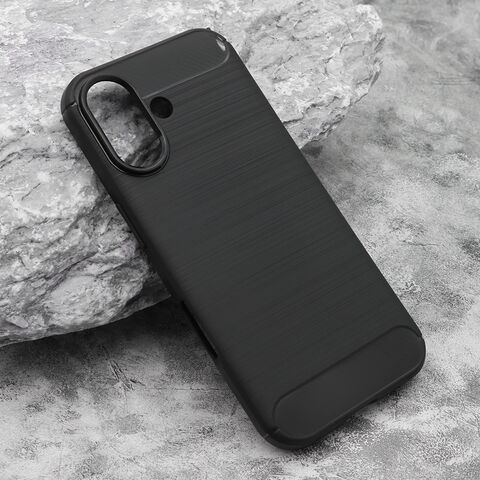 Zastitna silikonska futrola BRUSHED - iPhone 17 crna (MS).