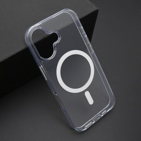 Zastitna futrola COLOR okvir MagSafe - iPhone 17 srebrna (providna) (MS).