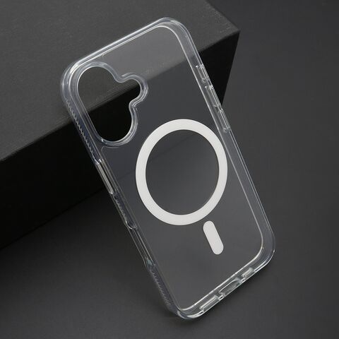 Zastitna futrola COLOR okvir MagSafe - iphone 16 (6.1) srebrna (providna) (MS).