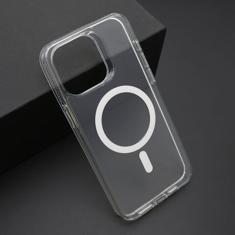 Zastitna futrola COLOR okvir MagSafe - iPhone 15 Pro Max (6.7) srebrna (providna) (MS).