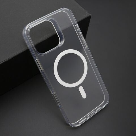 Zastitna futrola COLOR okvir MagSafe - iPhone 16 Pro Max (6.9) srebrna (providna) (MS).