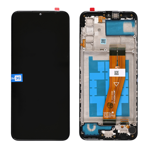 LCD ekran (displej) - Samsung A025/Galaxy A02s (GH81-20181A) (163mm) + touchscreen + okvir crni FULL ORG-SP.