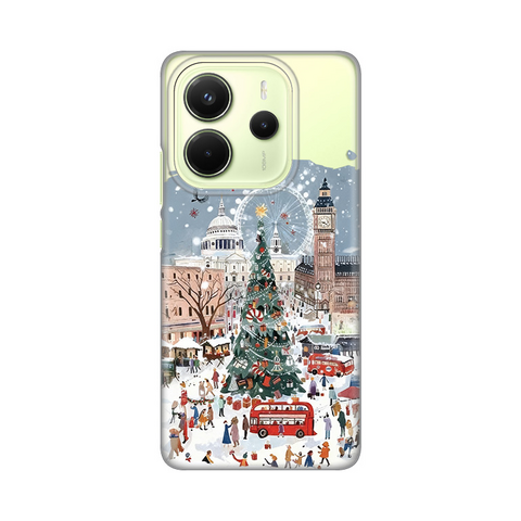 PRINT silikonska futrola skin (ultra tanka) - Xiaomi Redmi Note 14 4G (SRB) Christmas Town.