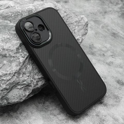 Zastitna futrola CARBON MagSafe - iphone 16 (6.1) crna (small camera) (MS).