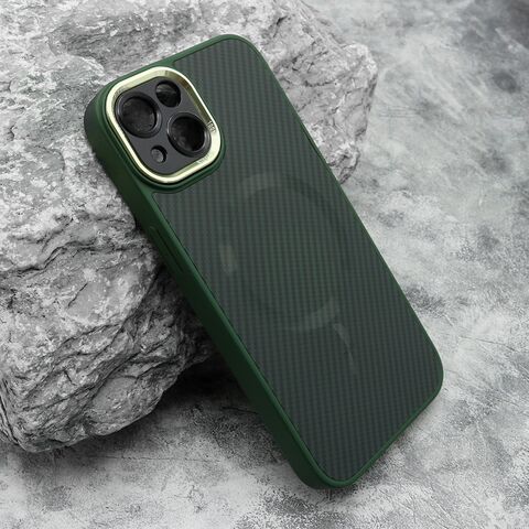 Zastitna futrola CARBON MagSafe - iPhone 13 (6.1) zelena (small camera) (MS).