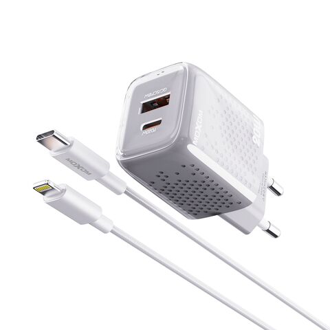 Kucni punjac Moxom MX-HC206 18W FAST PD 20W Type C na lightning sivi (MS).