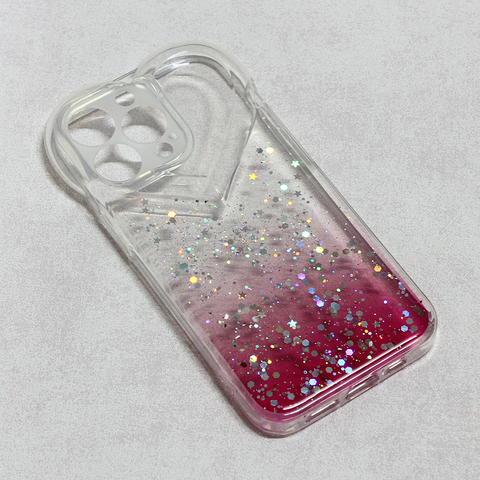 Zastitna futrola Heart Glitter - iPhone 13 Pro pink.