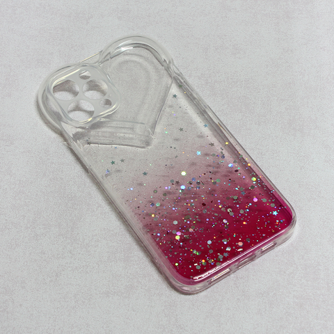 Zastitna futrola Heart Glitter - iPhone 12 Pro Max 6.7 pink.