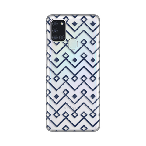 PRINT silikonska futrola skin (ultra tanka) - Samsung A217F Galaxy A21s Blue cubes.