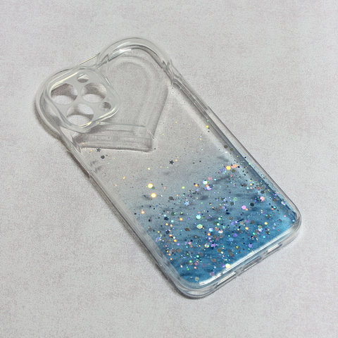 Zastitna futrola Heart Glitter - iPhone 12 Pro Max 6.7 plava.