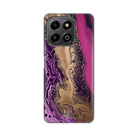 PRINT silikonska futrola - Huawei Honor X6b Purple Gold Marble.