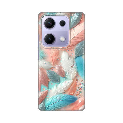 PRINT silikonska futrola - Xiaomi Redmi Note 14s Pastel Feathers.