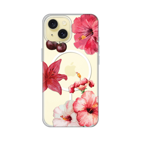 Zastitna futrola print Magsafe - iPhone 15 Hibiscus.