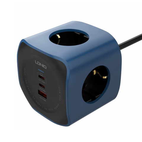 Produzni kabl LDNIO SE3338, 3 uticnice, USB, 2xPD, 6u1, GAN, 65W total power.