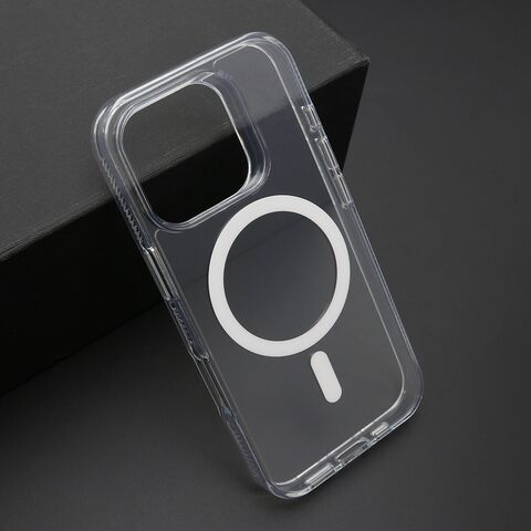 Zastitna futrola COLOR okvir MagSafe - iPhone 16 Pro (6.3) srebrna (providna) (MS).