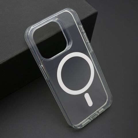 Zastitna futrola COLOR okvir MagSafe - iPhone 15 Pro (6.1) srebrna (providna) (MS).