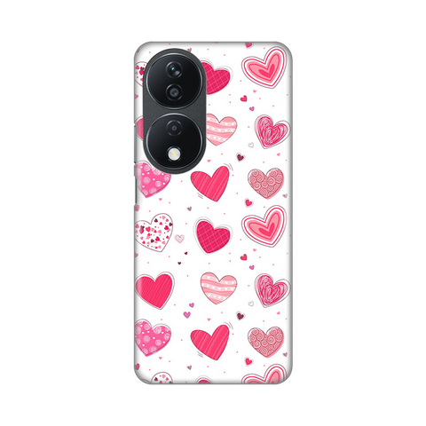 PRINT silikonska futrola skin (ultra tanka) - Huawei Honor X7b Pink Hearts.