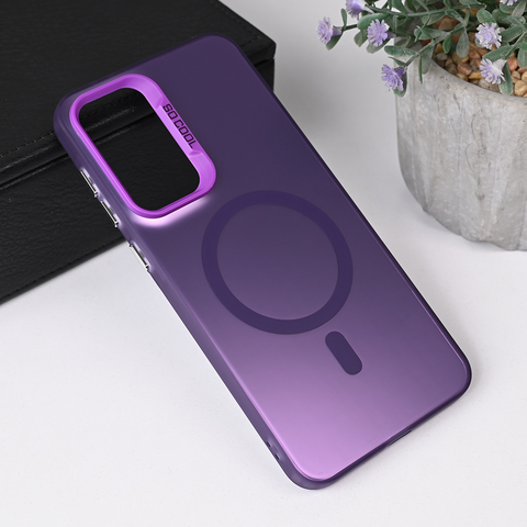 Zastitna futrola Magsafe providna - Samsung A566 Galaxy A56 5G ljubicasta.