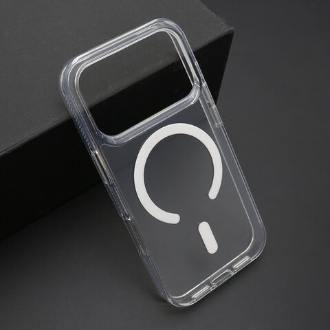 Zastitna futrola COLOR okvir MagSafe - iPhone 17 Pro srebrna (providna) (MS).