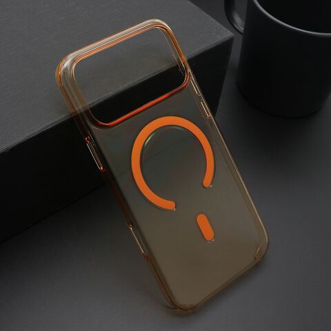 Zastitna futrola AMBER providna MagSafe - iPhone 17 Pro Max (6.9) narandzasta (MS).