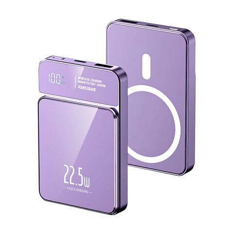 Back Up baterija (univerzalna) MagSafe M50 15W PD 20W+22.5W Fast 5000mAh ljubicasti (MS).