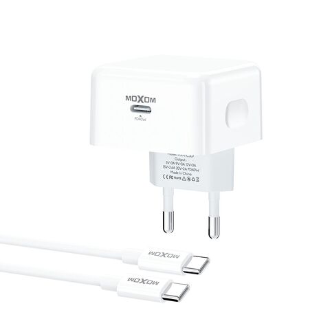 Kucni punjac MOXOM MX-HC307 40W Type C na Type C beli (MS).