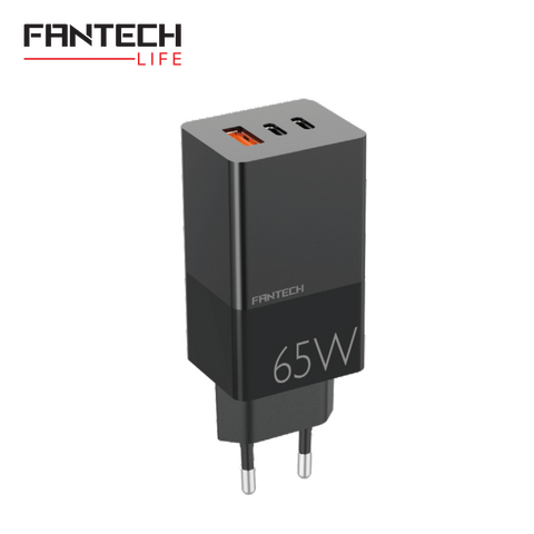 Kucni punjac Fantech CWG301 2xPD + QC 65W crni.