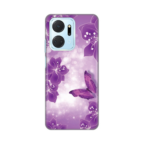 PRINT silikonska futrola - Huawei Honor X7a Butterfly And Flowers.