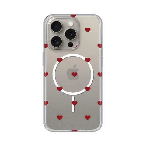 Zastitna futrola print Magsafe - iPhone 15 Pro 6.1 Red Hearts.