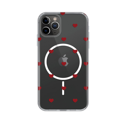 Zastitna futrola print Magsafe - iPhone 11 Pro Max 6.5 Red Hearts.