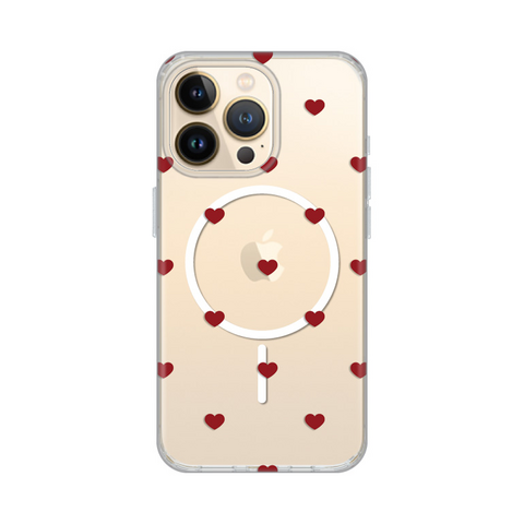 Zastitna futrola print Magsafe - iPhone 13 Pro Red Hearts.