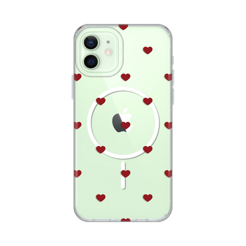 Zastitna futrola print Magsafe - iPhone 12/12 Pro 6.1 Red Hearts.