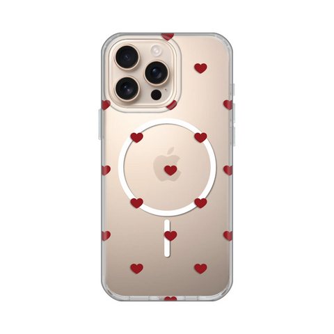 Zastitna futrola print Magsafe - iPhone 16 Pro Max 6.9 Red Hearts.