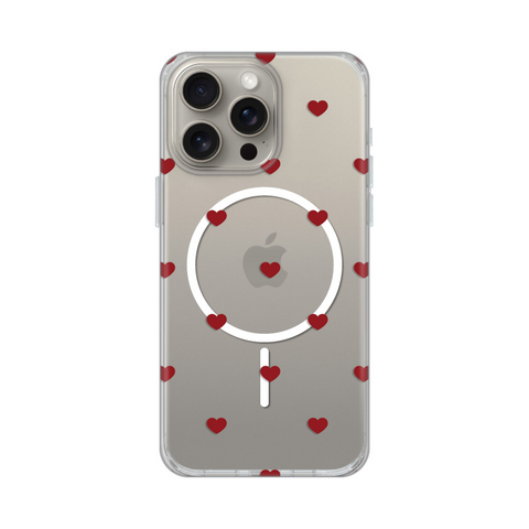 Zastitna futrola print Magsafe - iPhone 15 Pro Max 6.7 Red Hearts.