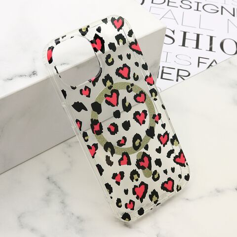 Zastitna futrola LEOPARD MagSafe - iPhone 15 roze (MS).