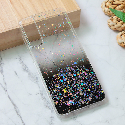 Zastitna silikonska futrola Glitter - Samsung G991 Galaxy S21 crna.