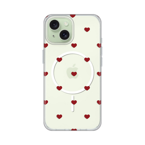 Zastitna futrola print Magsafe - iPhone 15 Red Hearts.