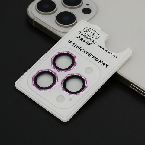 Folija za zastitu kamere OCTAGON DIAMOND - iPhone 16 Pro (6.3)/16 Pro Max (6.9) crvena (MS).