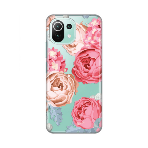 PRINT silikonska futrola skin (ultra tanka) - Xiaomi Mi 11 lite Pink Flowers.