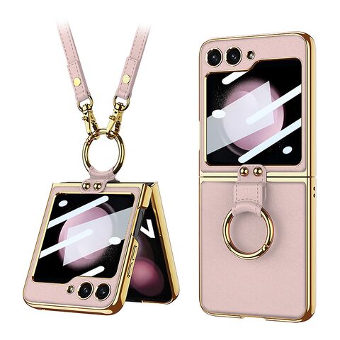 Zastitna futrola GOLD EDGE - Samsung F741B/F761B Galaxy Z Flip 6 5G/Z Flip 7 FE 5G roze (GKK case) (MS).